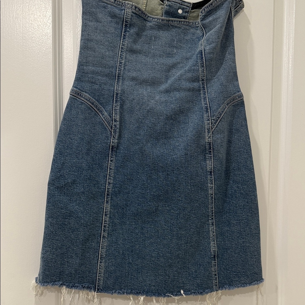 Etica Strapless Pascale Corset Denim Dress with Button Detail - Picture 7 of 7